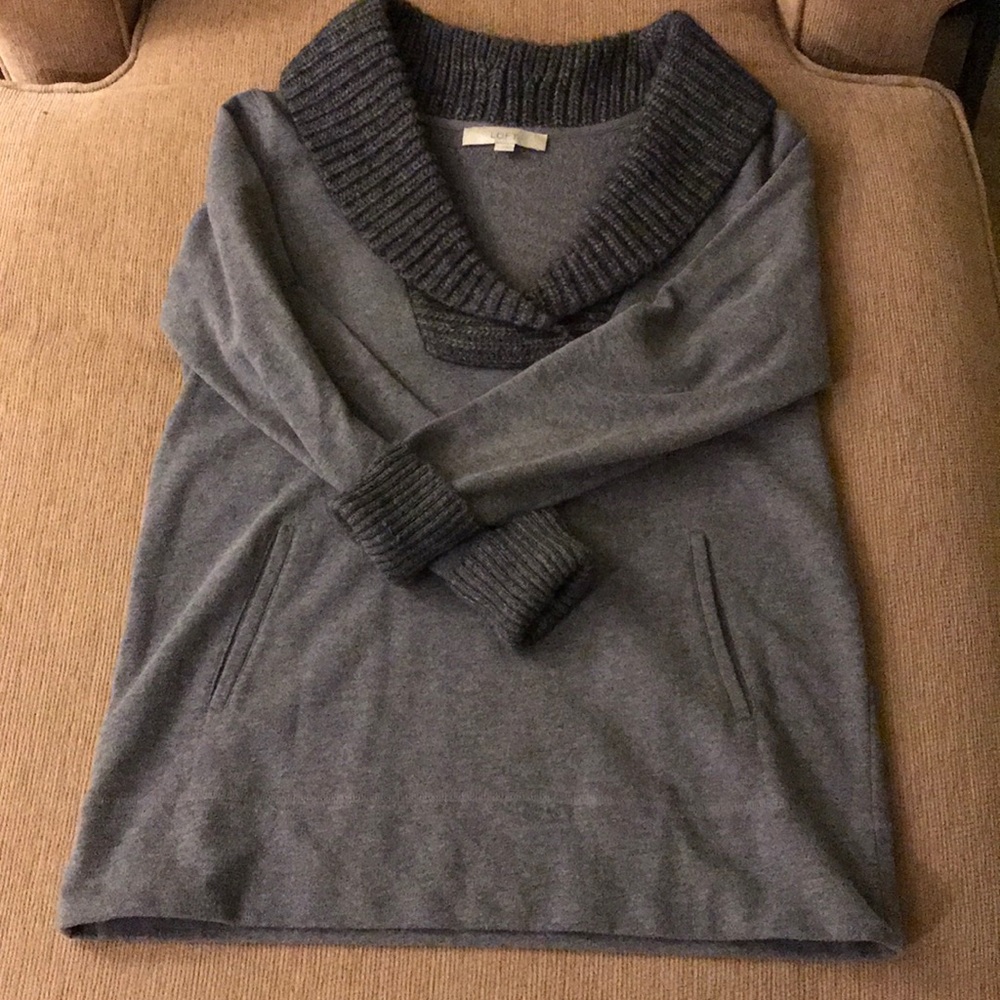Grey Cowlneck